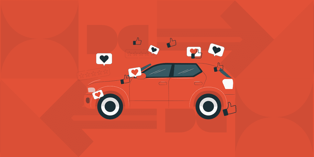 Depiction of 'Car Reviews and Comparisons' section, a staple of car dealership blogs, presenting unbiased reviews and model comparisons.