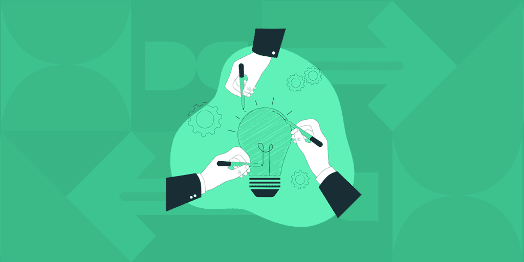 Creative brainstorming session with hands drawing a light bulb, suggesting innovative blogging ideas for car dealership blogs on a green backdrop.