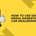 Digital megaphone on a smartphone screen symbolizing the strategy for social media marketing for car dealerships.